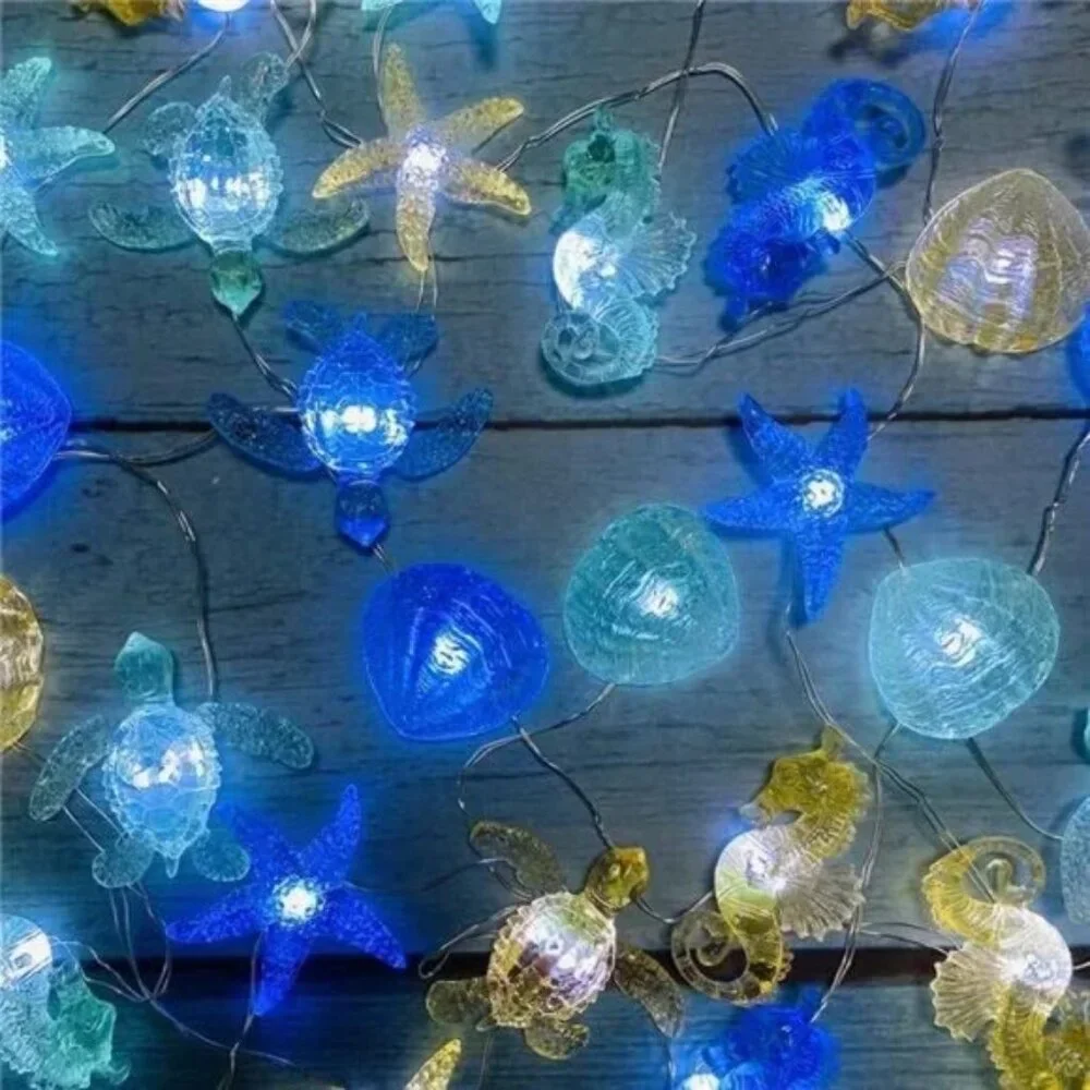 Ocean Themed Marine Life Night Lights, Beach Aquarium Décor Sea Turtle Seahorse